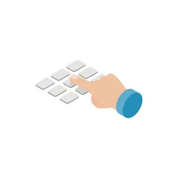 Press ATM EPP keyboard icon, isometric 3d style Stock Illustration