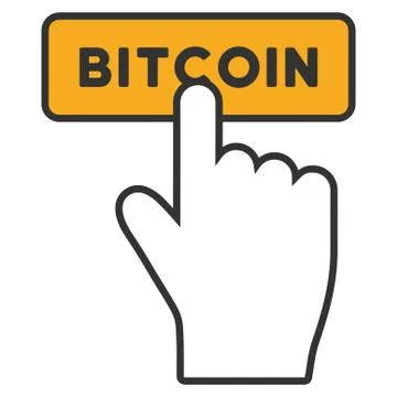 Press Bitcoin Button Flat Icon Stock Illustration