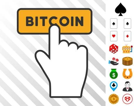Press Bitcoin Button Icon with Bonus Stockillustratie