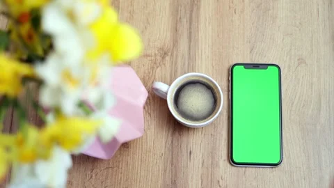 Press browsing chroma key online, typing text, reading social media Stock Footage 282168478