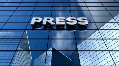 Press building blue sky timelapse. Video stock 50080471