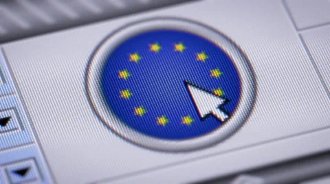 Press button with flag of E.U. Stock Footage 51713449