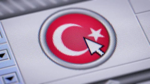 Press button with flag of Turkey. Stock Footage 51715888