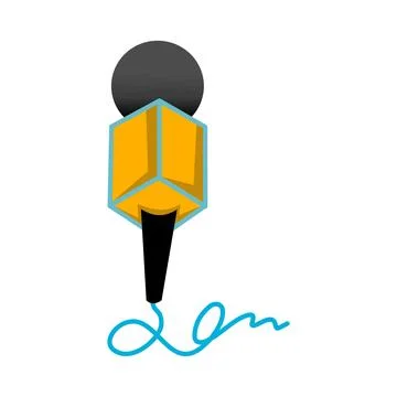 Press button icon, mic symbol. microphone icon design symbol for journalistic Stock Illustration