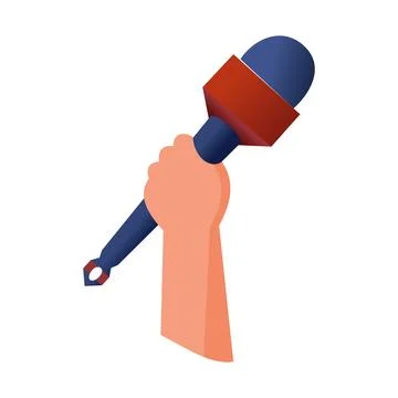 Press button icon, mic symbol. microphone icon design symbol for journalistic Stock Illustration