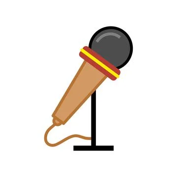 Press button icon, mic symbol. microphone icon design symbol for journalistic Stock Illustration