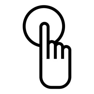 Press button line icon. Hand vector illustration isolated on white. Finger Ilustración de archivo