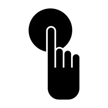 Press button solid icon. Hand vector illustration isolated on white. Finger イラスト素材