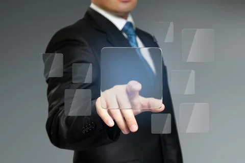 Press button touch interface. place logo, text or product. Stock-Illustration