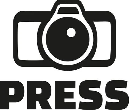 Press with camera icon Stock Illustration