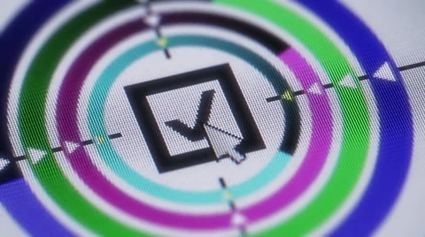Press checkbox button on the screen Stock Footage 50275941