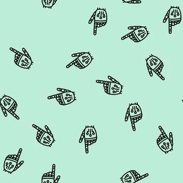 Press click robot hand gesture line seamless pattern Illustrazione stock