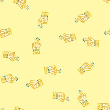 Press click robot hand gesture vector seamless pattern Stock Illustration