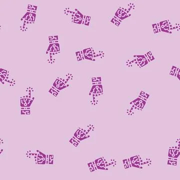 Press click robot hand gesture glyph vector seamless pattern Illustrazione stock