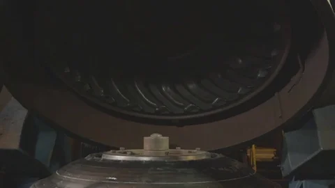 Press Closes and Hides Future Tractor Tire Slow Motion 스톡 동영상 84923362