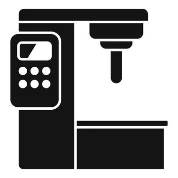 Press cnc machine icon simple vector. Computer design Illustrazione stock