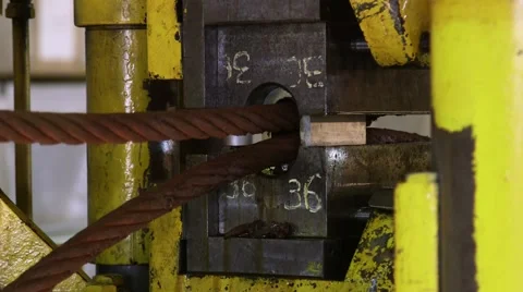 Press Compresses The Ropes Stock Footage 65342093