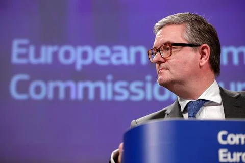 Press conference on the code of practice signed by online platforms to fight dis Stock-Fotos