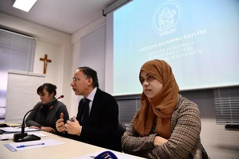 Press conference develop health status of Tafida Raqueeb, Genoa, Italy - 08 Jan  Stock Photos