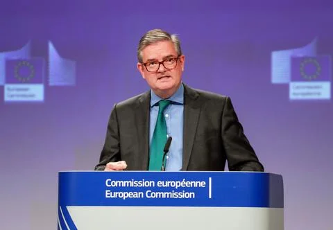 Press conference on the EU's progress in fighting disinformation ahead of the Eu Stock Photos