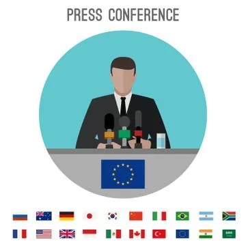 Press conference icon Stock Illustration