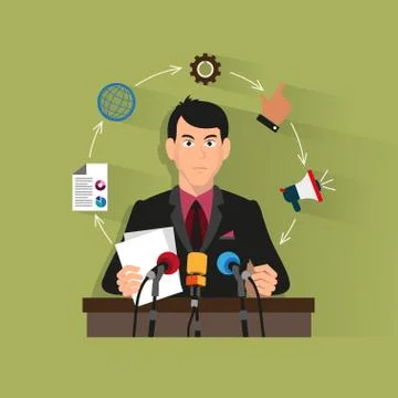 Press conference Stock Illustration