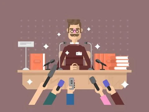 Press conference man Stock Illustration