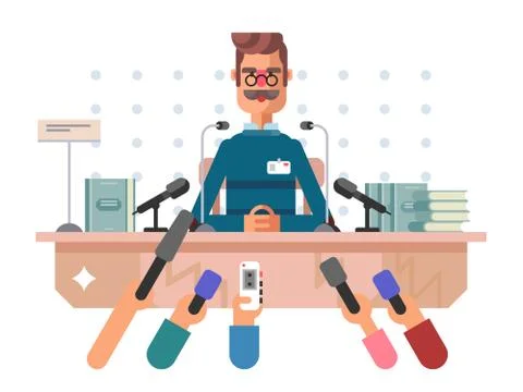 Press conference man Stock Illustration
