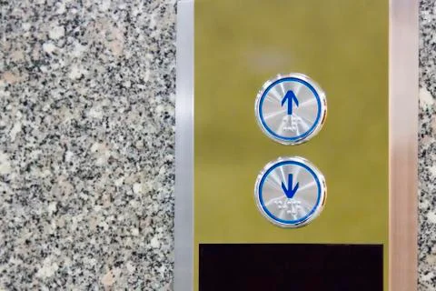 Press the elevator up and keypad elevator Stock Photos