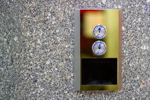 Press the elevator up and keypad elevator Stock Photos