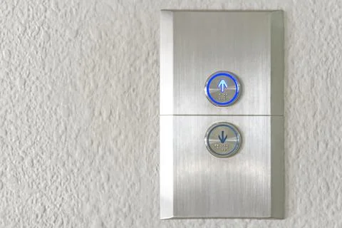 Press the elevator up and keypad elevator Foto stock