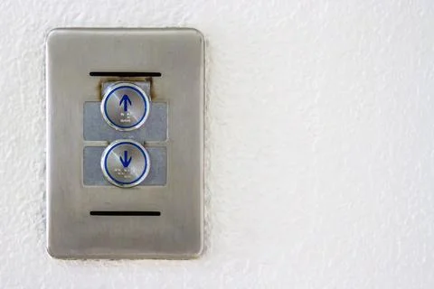 Press the elevator up and keypad elevator Stock Photos