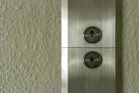 Press the elevator up and keypad elevator Stock Photos
