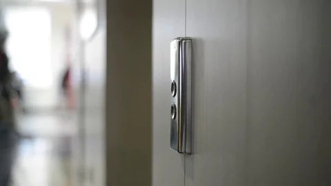 Press the elevator button Stock Footage 77180106