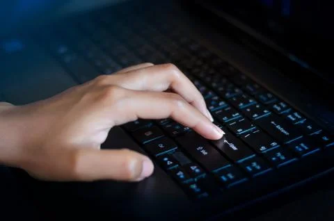 Press enter button on the computer. business Communication network World map Stock Photos