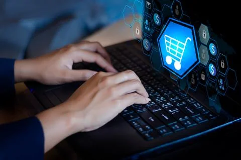 Press enter button on the computer. Key lock security system abstract technol Stock Photos