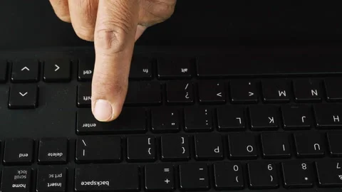 Press enter key by slow Stock Footage 320752160