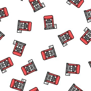 Press equipment vector seamless pattern Illustrazione stock