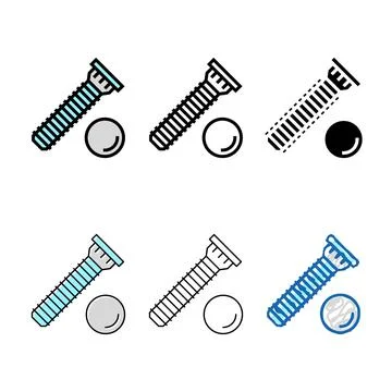 Press-fit stud color clean icon vector Stock Illustration