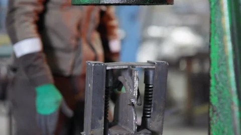 Press forging metal Stock Footage 92155667