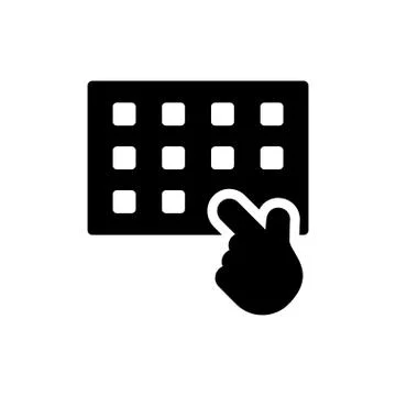 Press glyph flat icon Stock Illustration