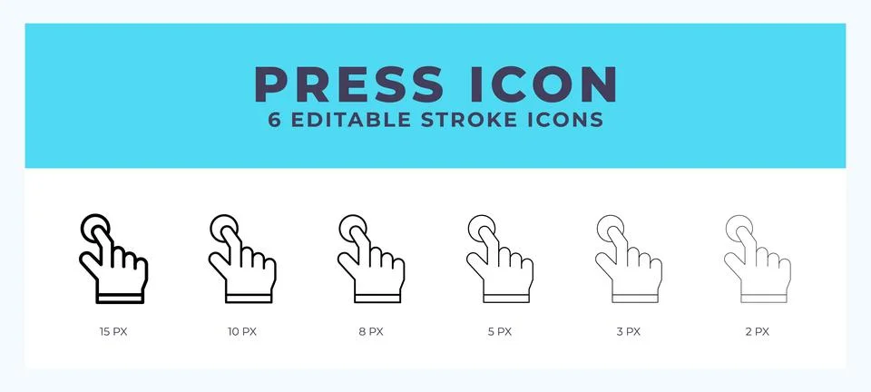 Press icon. Editable stroke line icon vector illustration. Stock Illustration