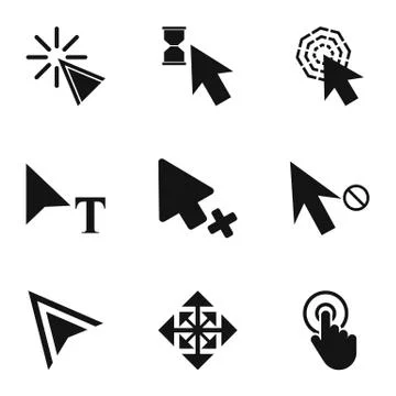 Press icons set, simple style Stock Illustration