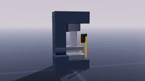 Press industrial 3d loop 3D animation seamless loop Video stock 341781697