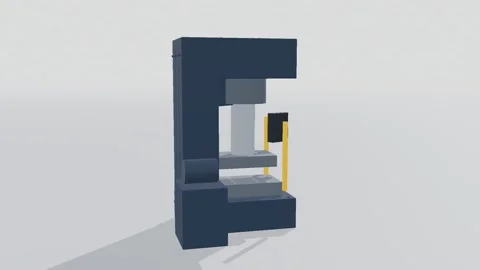 Press industrial 3d loop white background 3D animation seamless loop Stock Footage 341849601