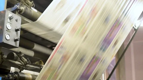 Press Industry Printing Stock Footage 93995172
