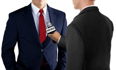 Press interview with businessman Stock Photos