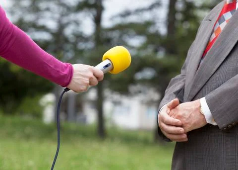 Press interview Stock Photos