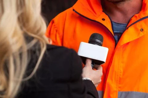 Press interview Stock Photos