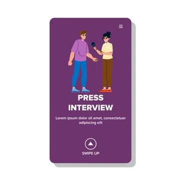 Press interview vector Stock Illustration